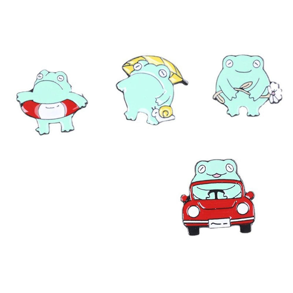 Conjunto de broches Cute Frog Cartoon Animal Alloy Enamel