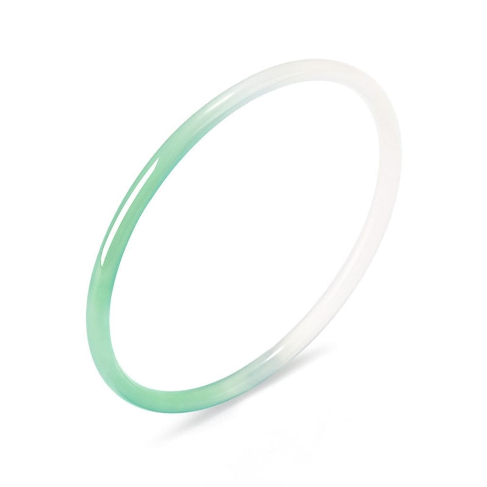 Pulseira de calcedônia de jade natural para mulheres, 58 mm de diâmetro