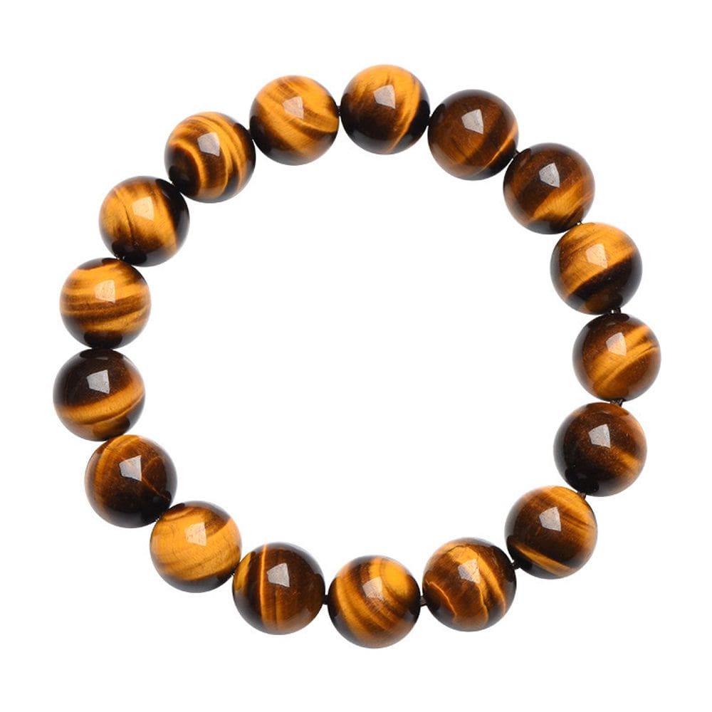 Pulseiras de miçangas, olho de tigre amarelo natural para homens e mulheres