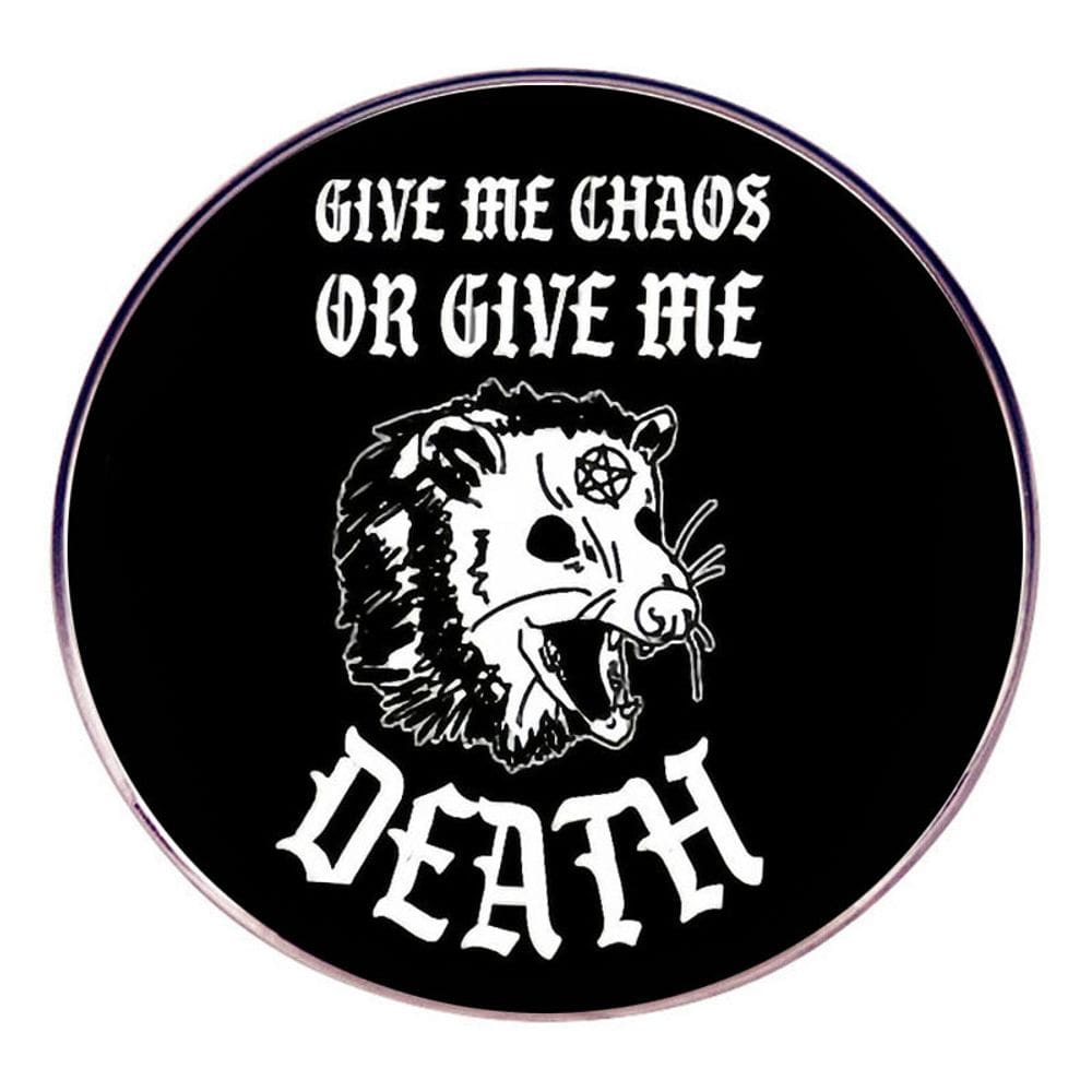 Broche Pin Gothic Quote, crachá redondo de liga preta