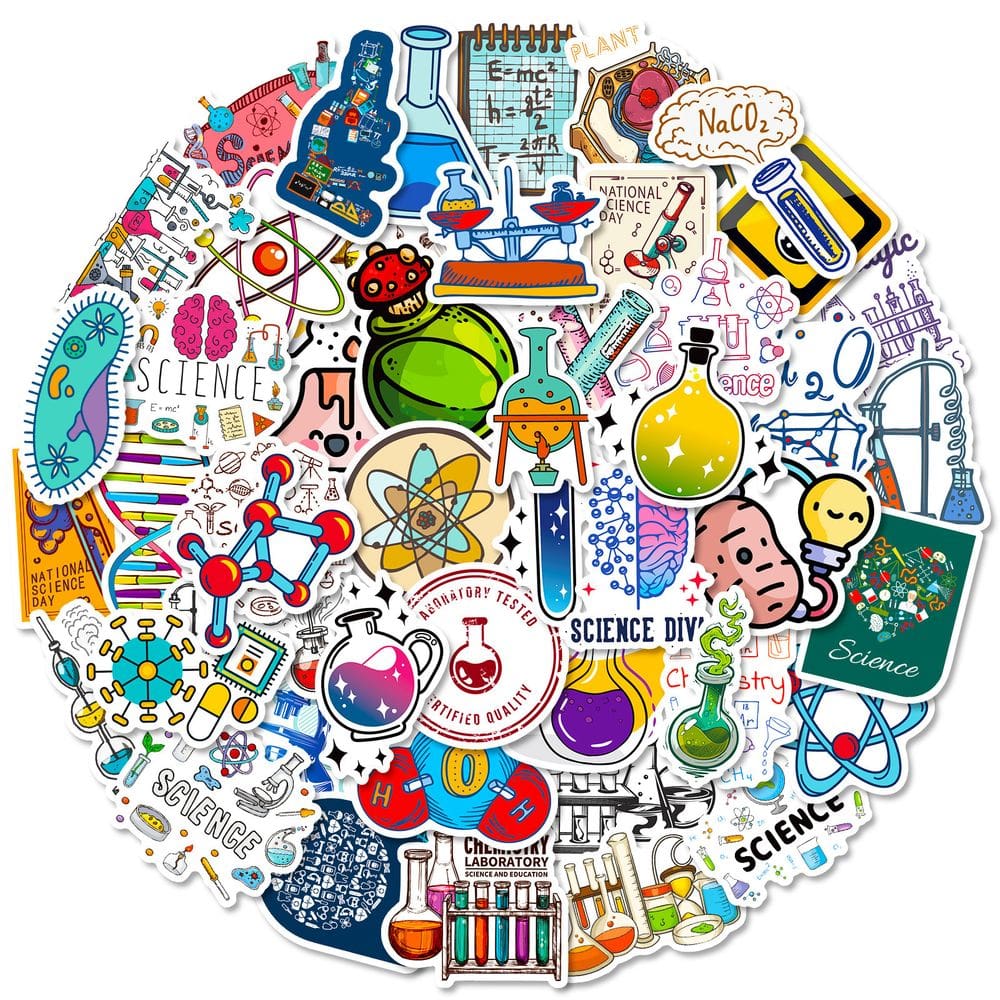 Adesivos Chemistry Lab Science Experiment Vinyl 50 unidades