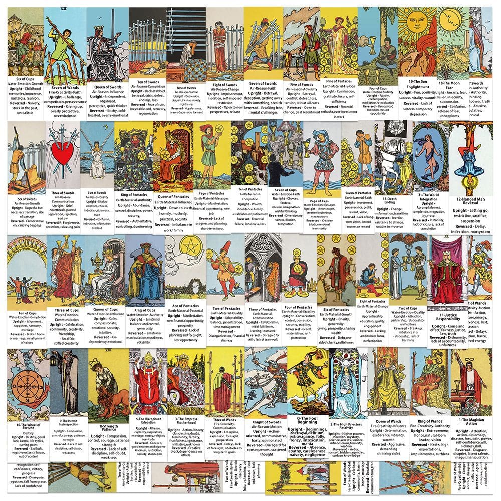 Pacote de adesivos Cat Tarot Card 78 unidades de vinil impermeável