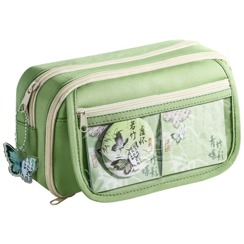 Estojo de lápis elegante em estilo chinês de grande capacidade para lavagem de tinta