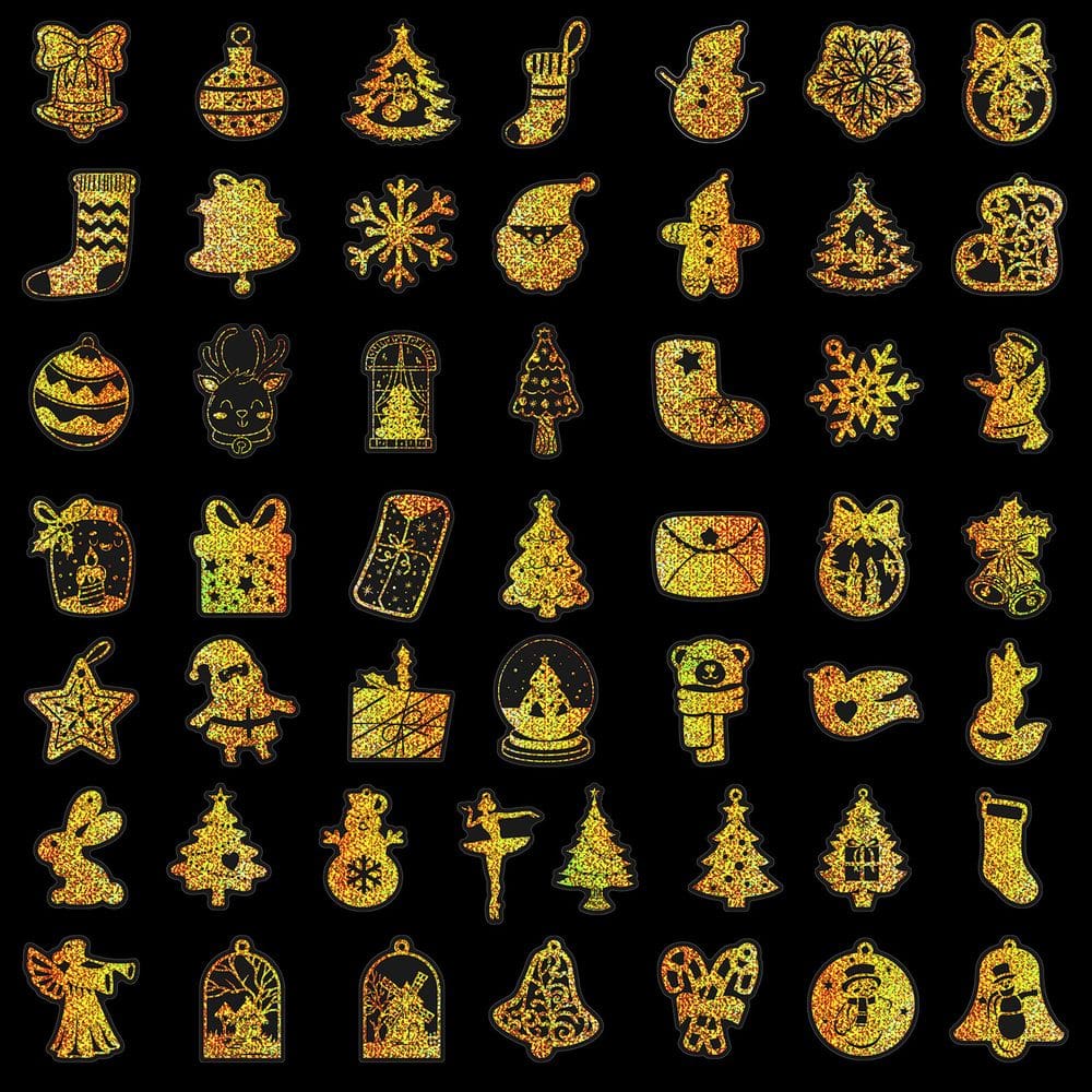 Adesivos holográficos Music Note, vinil impermeável, 50 unidades