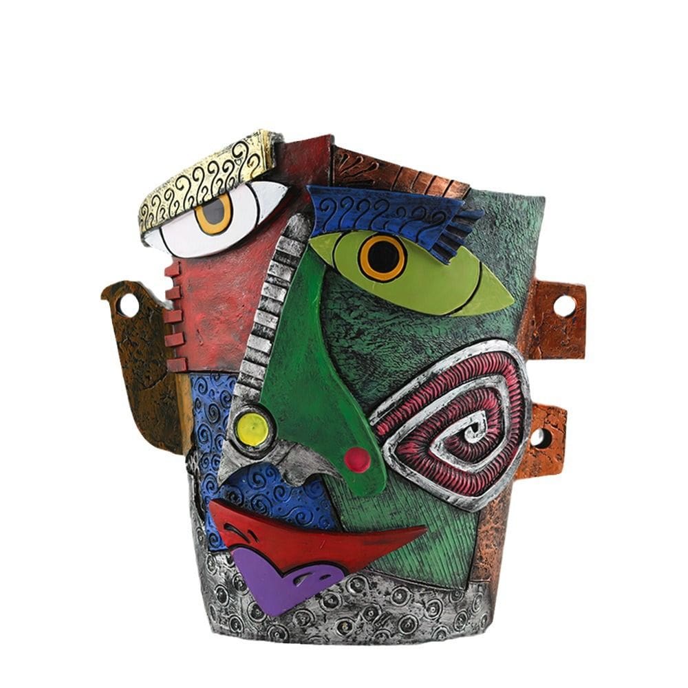 Resina de vaso de flores estilo Picasso abstrata multicolorida 650g