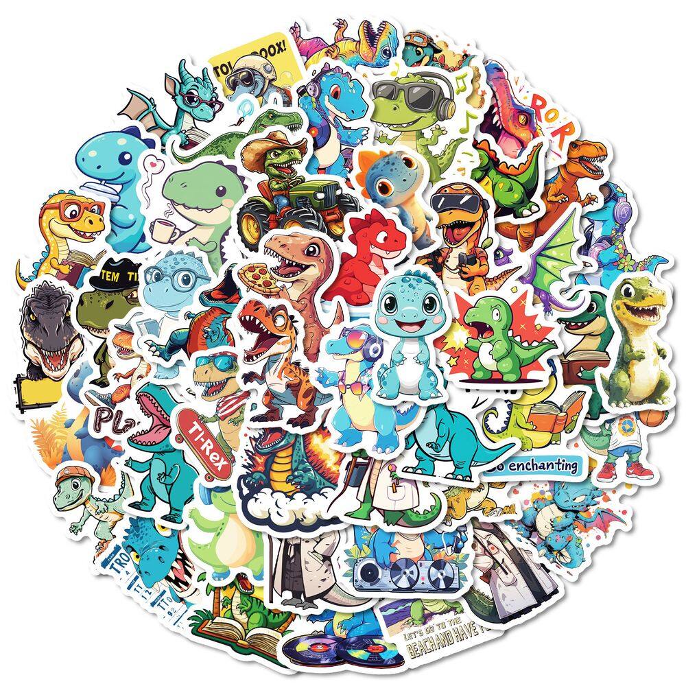 Adesivos Dragon, 50 peças, decalques de vinil coloridos à prova d`água