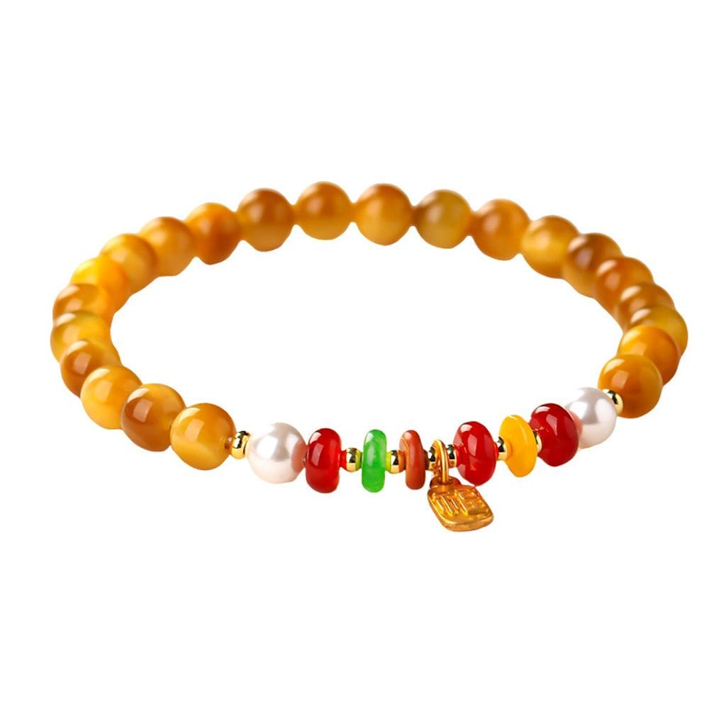 Pulseira Natural Golden Tiger Eye Beads de 6 mm para mulheres