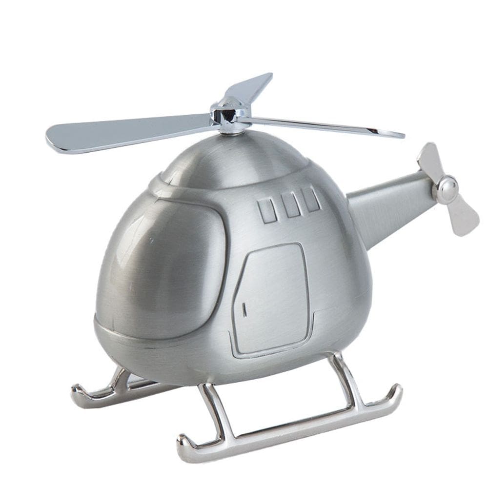 Coin Bank Vintage Helicopter Home Piggy Bank em liga de zinco