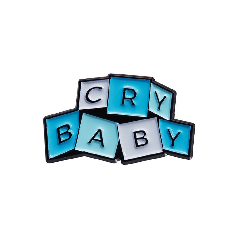 Broche CRY BABY colorido Scrabble Letter Alloy 3,1 x 1,8 cm