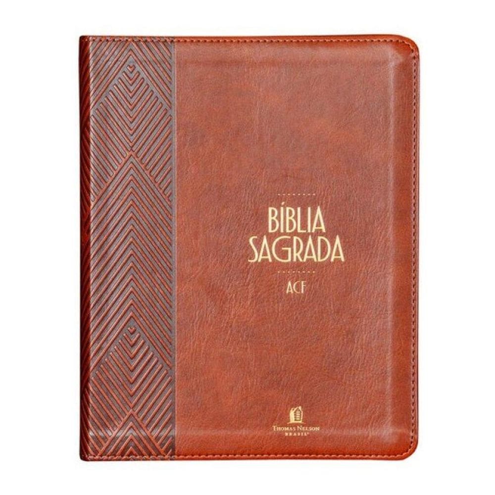Bíblia Acf Com Espaço Para Anotações, Couro-Soft Marrom, Leitura Perfeita