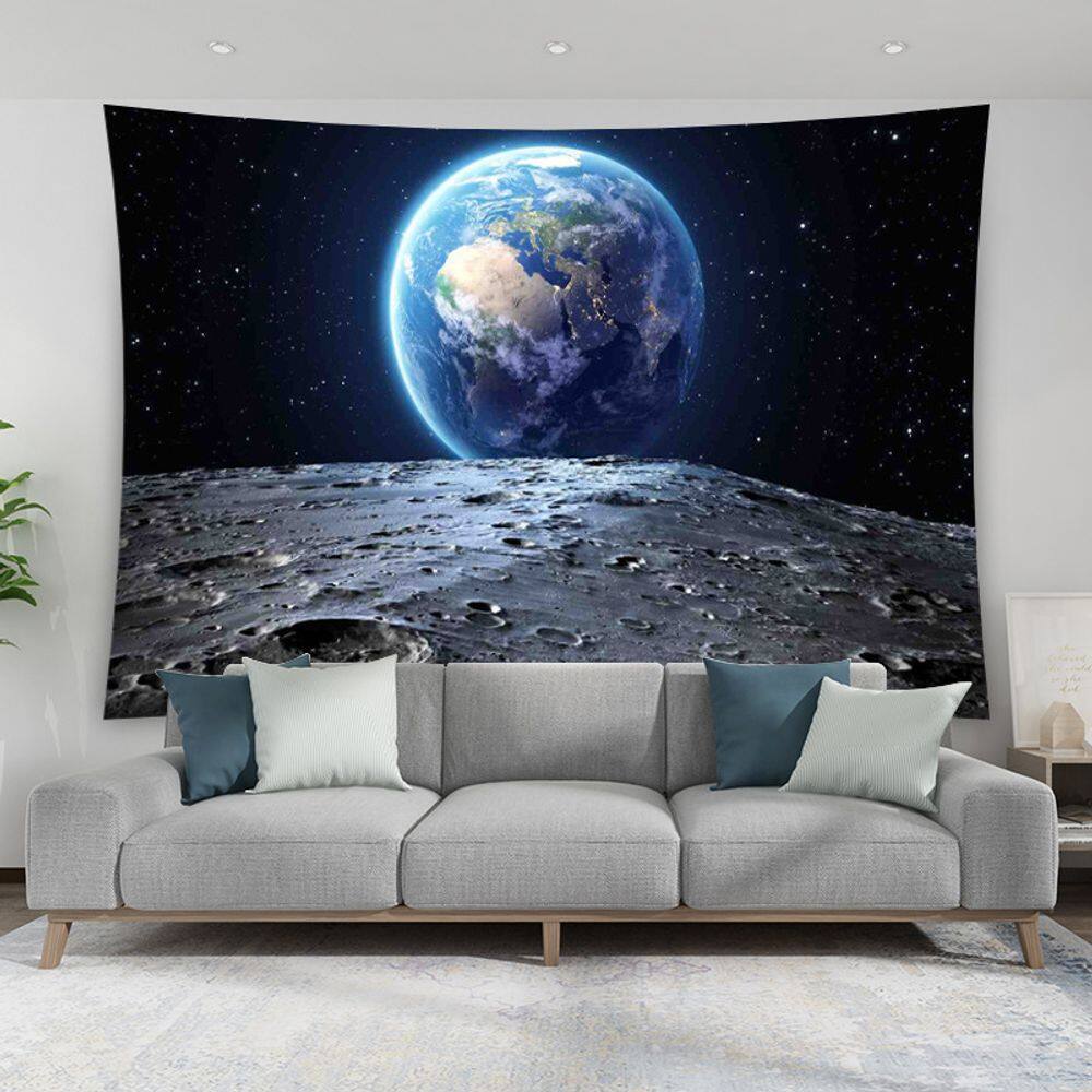 Tapeçaria suspensa na parede Earth from Moon Galaxy Space 150x130cm