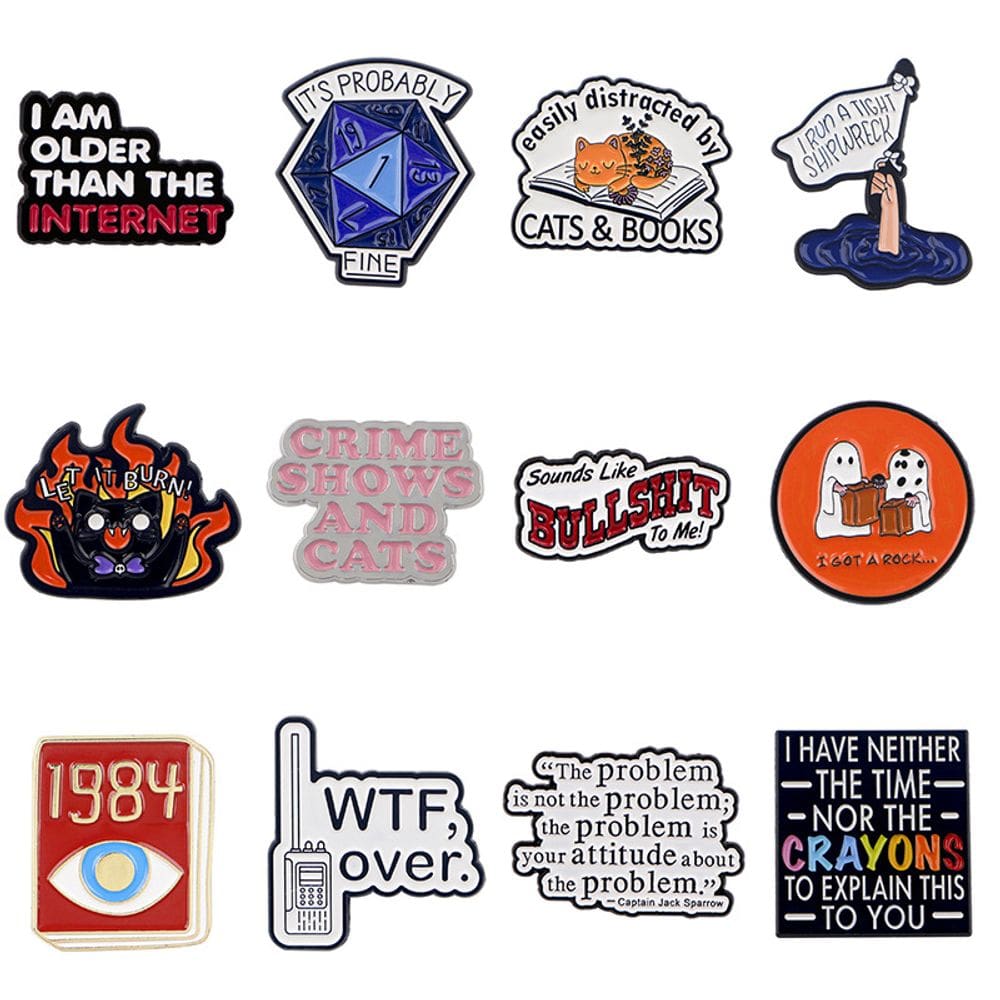 Conjunto de broches Inspirational Quote Retro Alloy Blouse