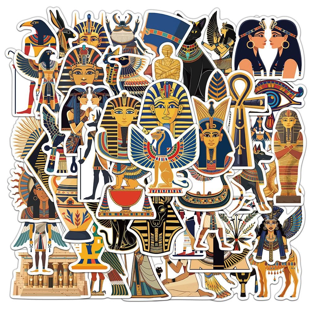 Pacote de adesivos do Egito Antigo, 50 unidades de vinil Pyramid Pharaoh