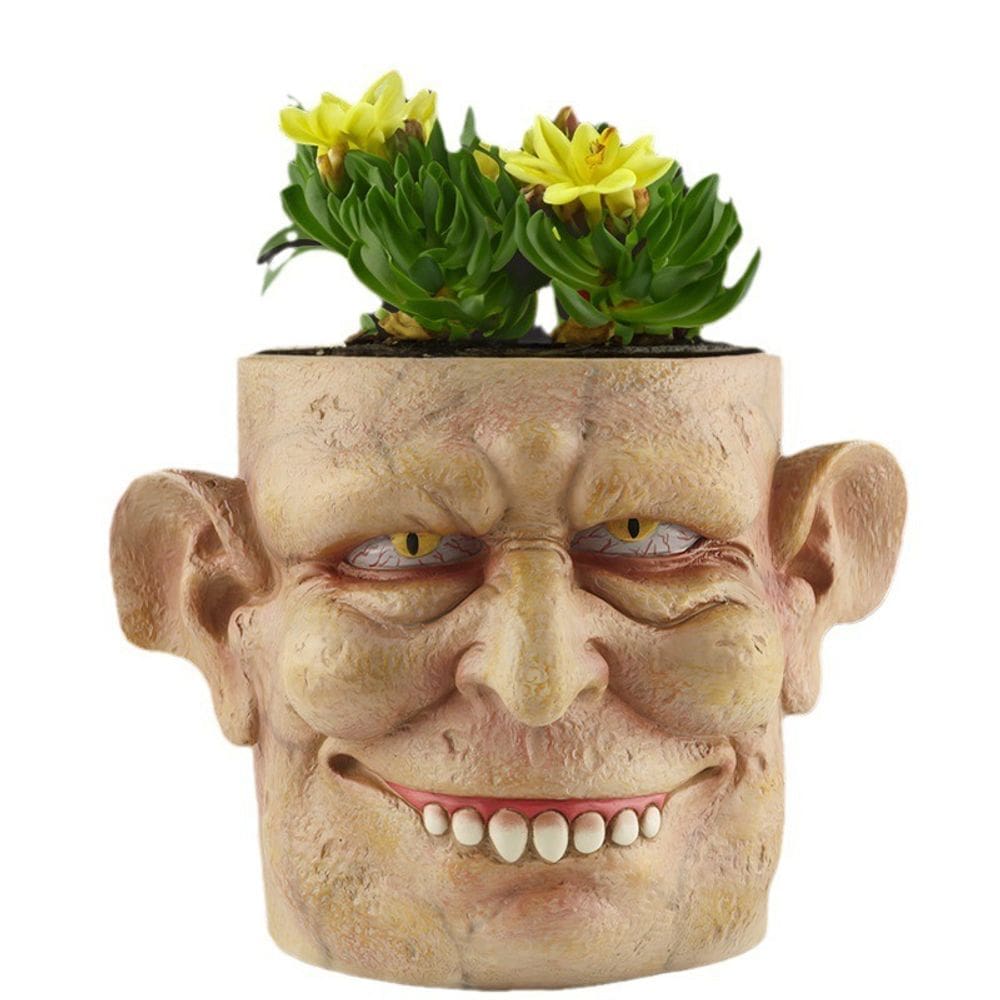 Flowerpot Creative Monster Face Resin Funny Scary Planter Po