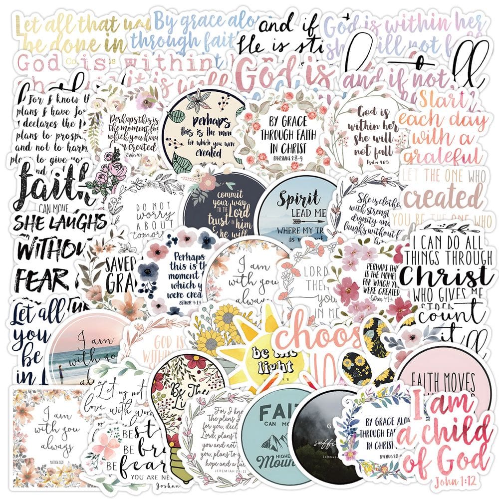 Pacote de adesivos motivacionais Inspirational Quote Vinyl 50 unidades