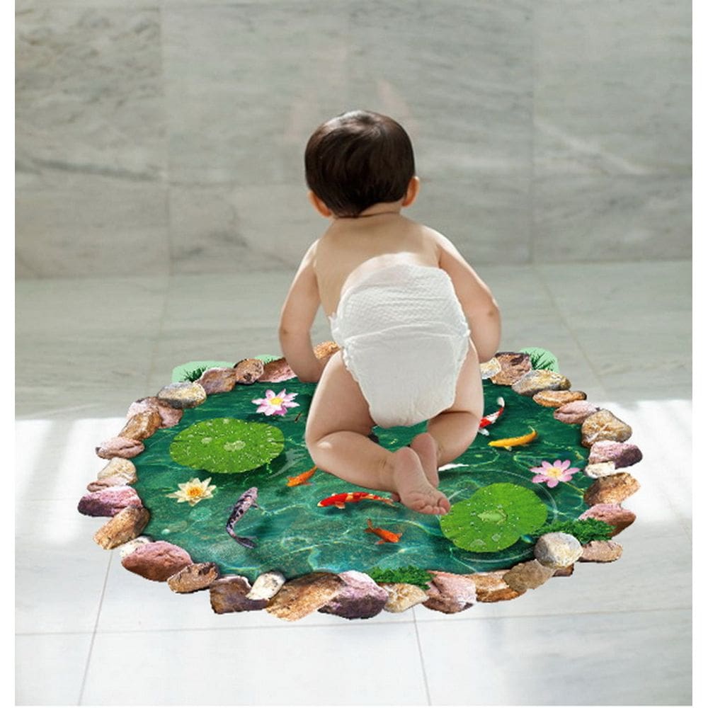 Adesivos de parede Lotus Pond Fish PVC para decoração de banheiro impermeável
