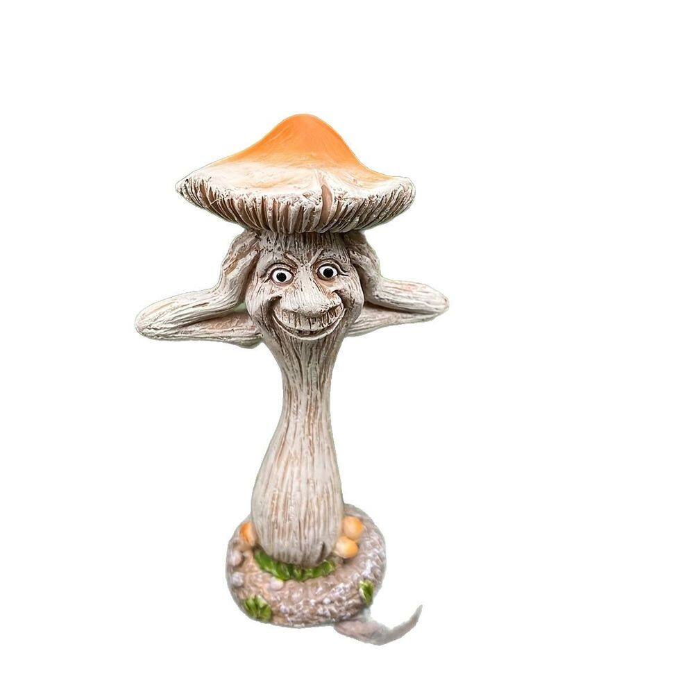 Escultura, decoração de jardim, resina criativa, cogumelo, 12 cm