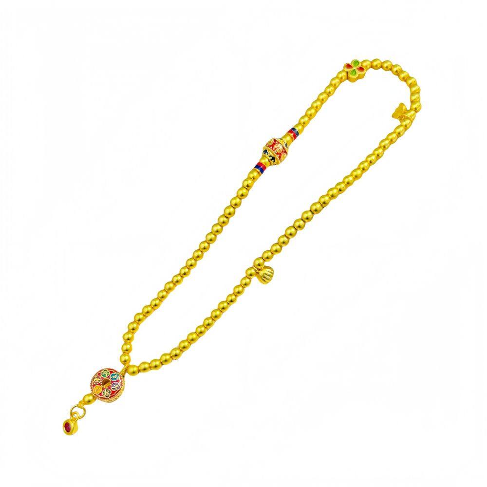 Pulseira banhada a ouro com miçangas duplas para mulheres