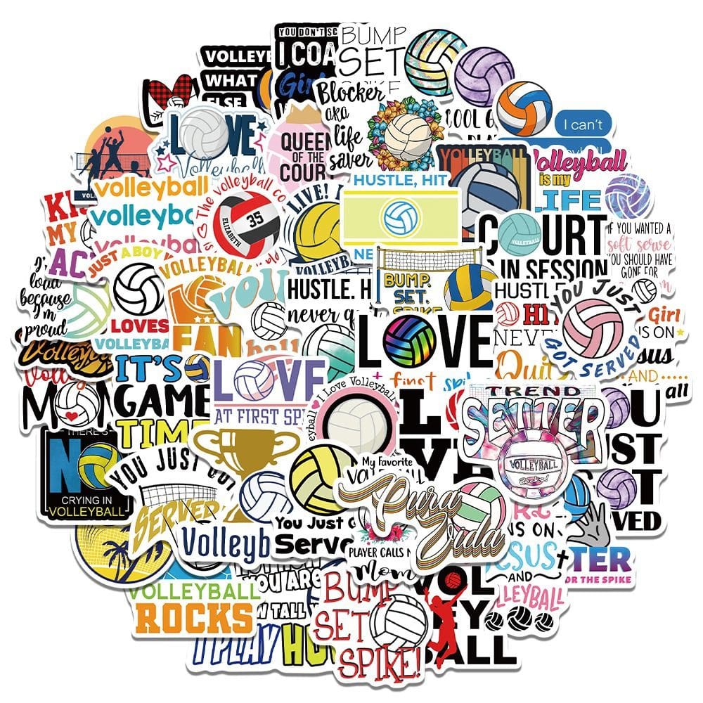Adesivos e decalques de vinil para esportes de voleibol à prova d`água (50 unidades)