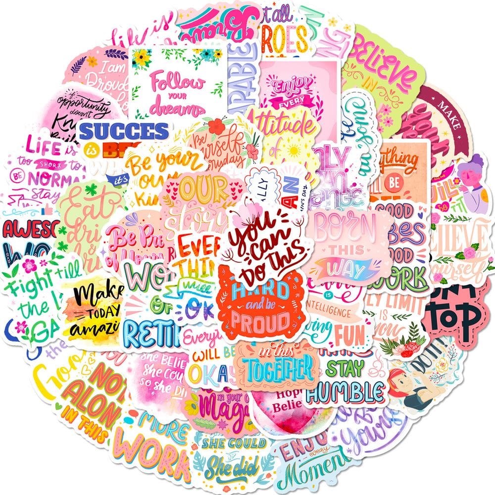 Pacote de adesivos Inspirational 150 unidades English Motivational