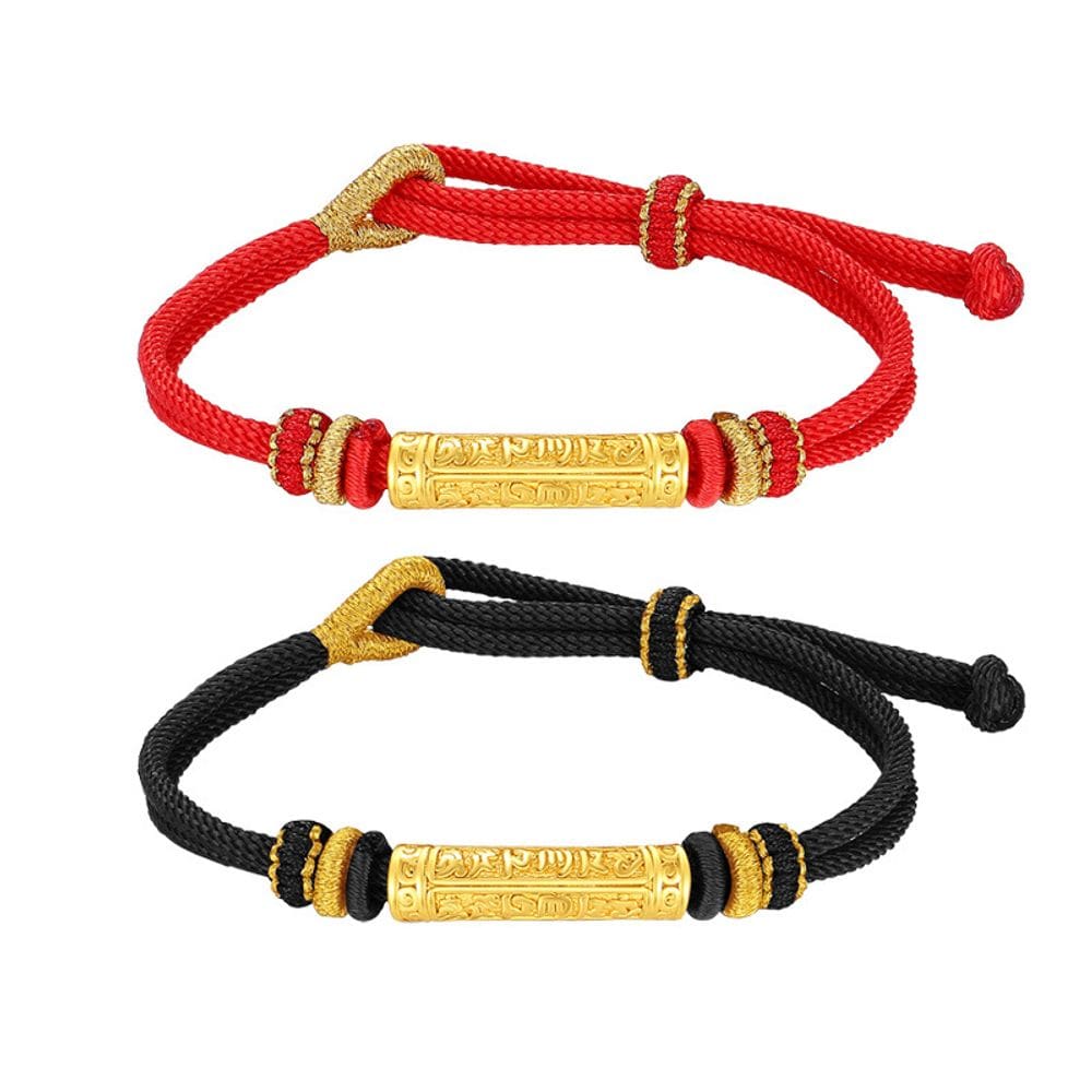 Pulseiras, corda ajustável para casal, prata 999, seis sílabas