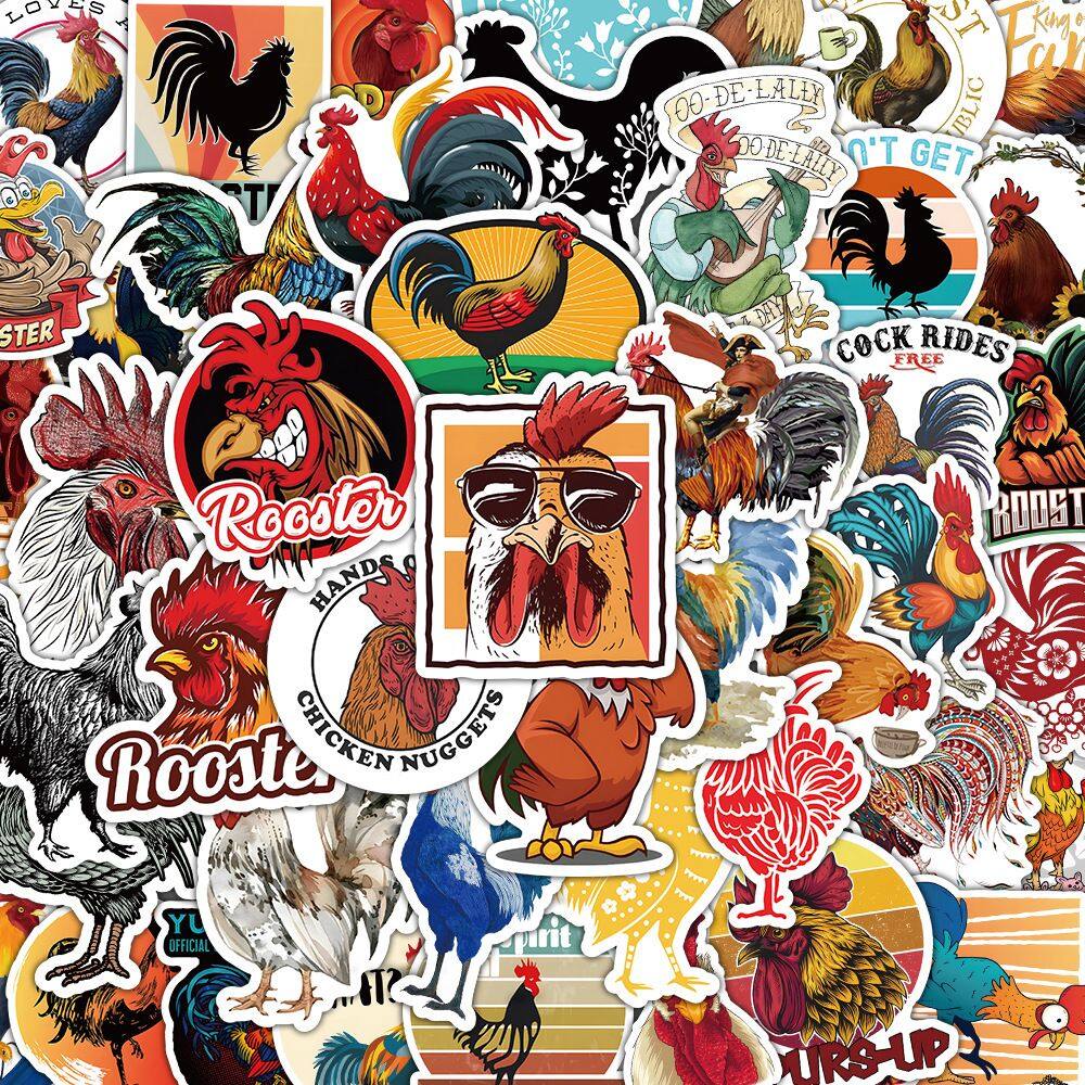 Adesivos Cartoon Chicken Funny Animal Doodle 60 unidades
