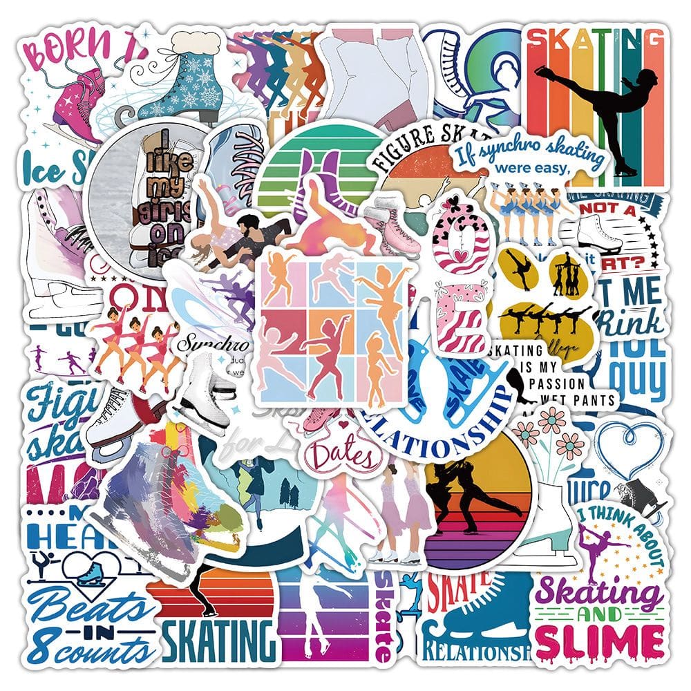 Conjunto de adesivos de snowboard, 100 peças de decalque de desenho animado