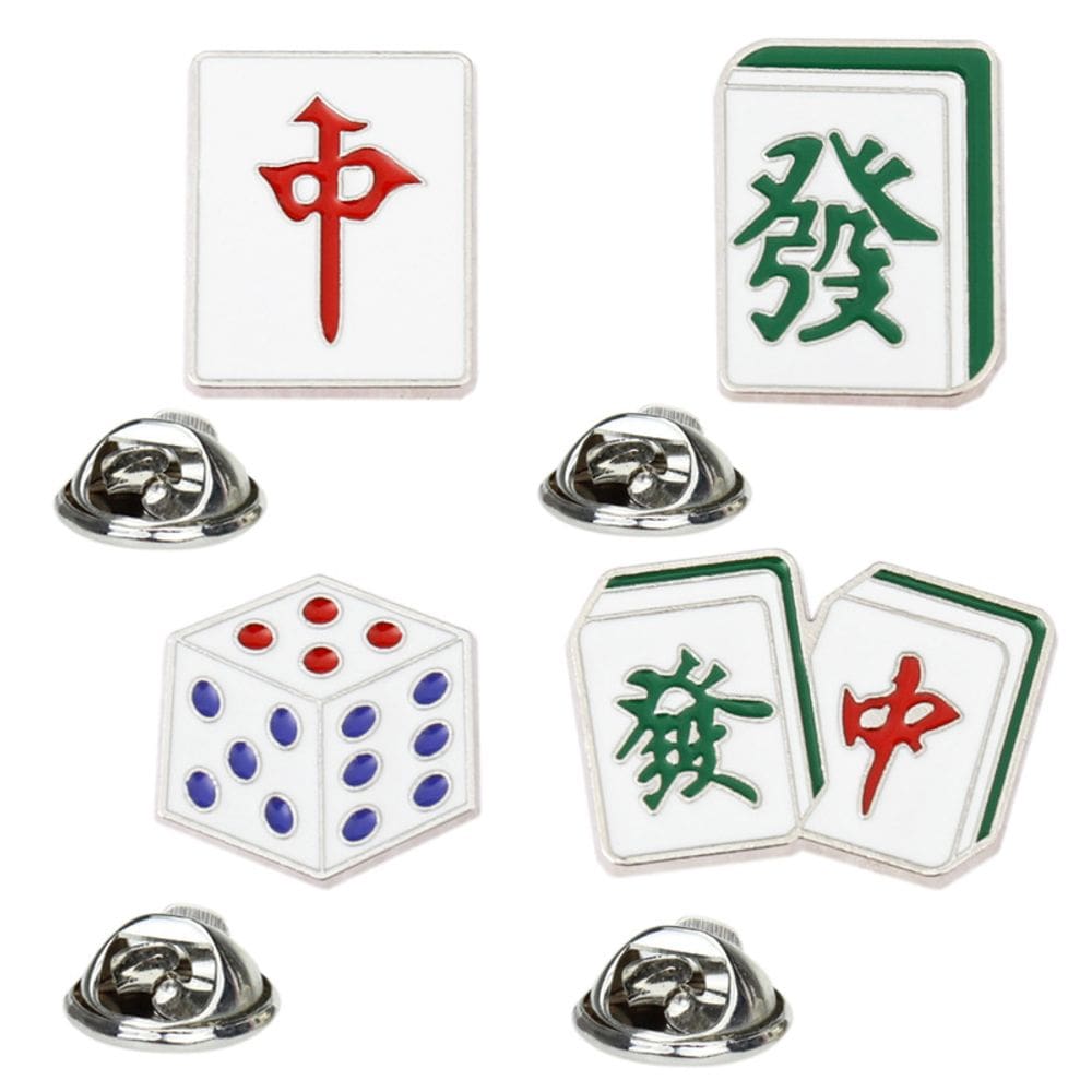 Conjunto de alfinetes de broche, liga de Mahjong chinesa, lapela esmaltada