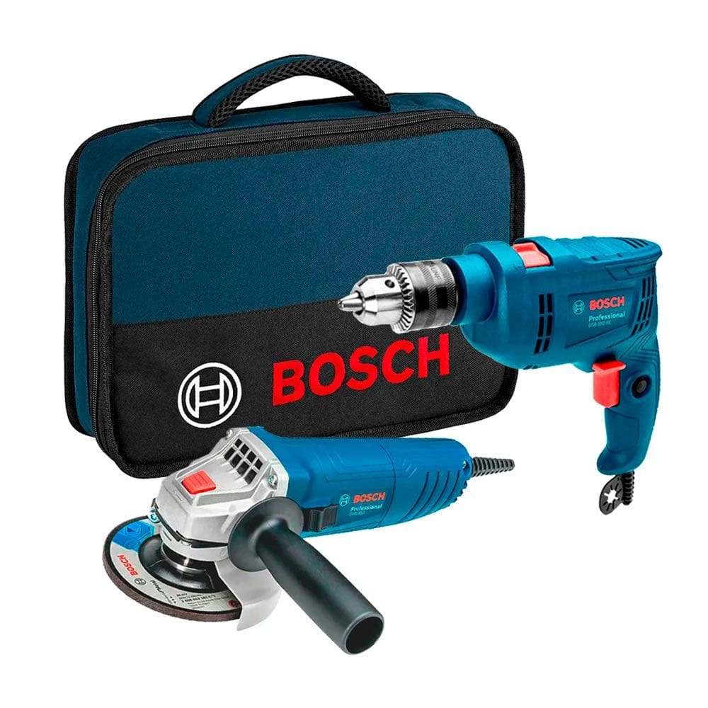 Combo Furadeira de Impacto GSB550 + Esmerilhadeira Com Bolsa GWS850 Bosch 127V