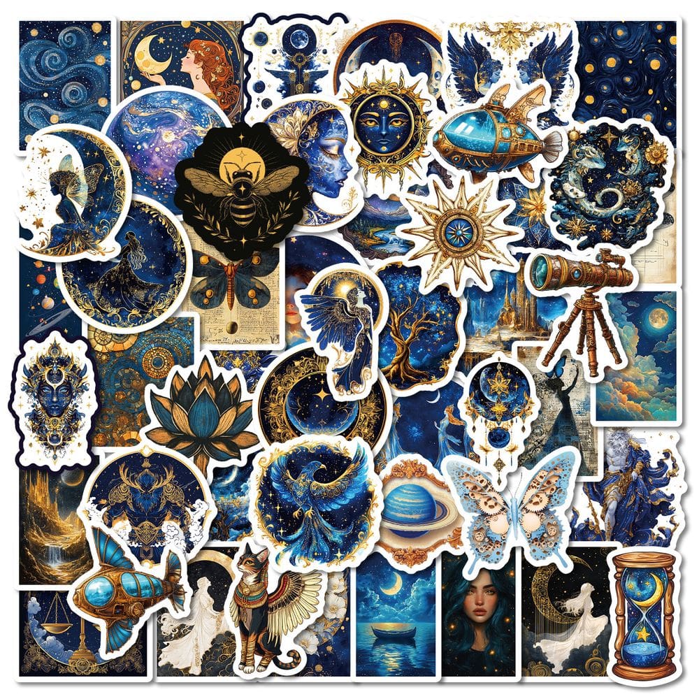 Adesivos Cosmic Mythology Vintage Fantasy Vinyl 50 unidades
