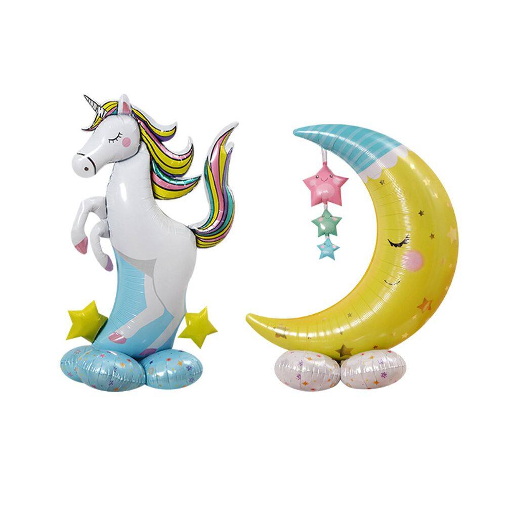 Conjunto de balões Unicorn and Moon Foil 113 x 90 cm com 48 x 122 cm, 2 unidades