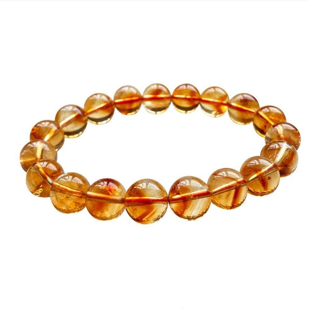 Pulseira de cristal citrino amarelo profundo natural para homens/mulheres