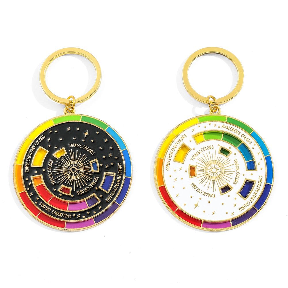 Conjunto de chaveiros Color Wheel Zinc Alloy Color Theory Chaveiro