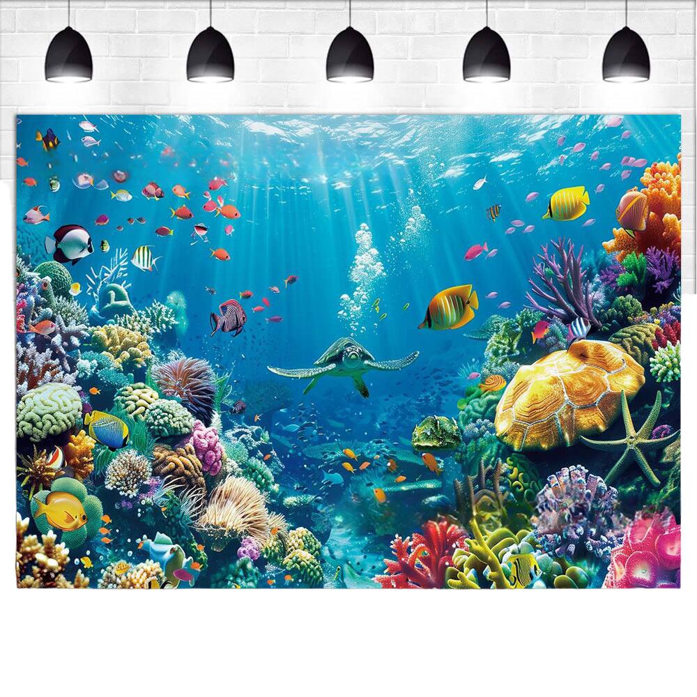 Tapeçaria pendurada na parede subaquática Ocean Coral Reef 150x100cm