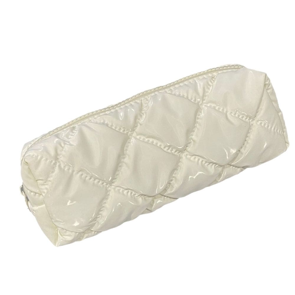 Estojo de lápis Trendy Milk Fufu branco de algodão e linho