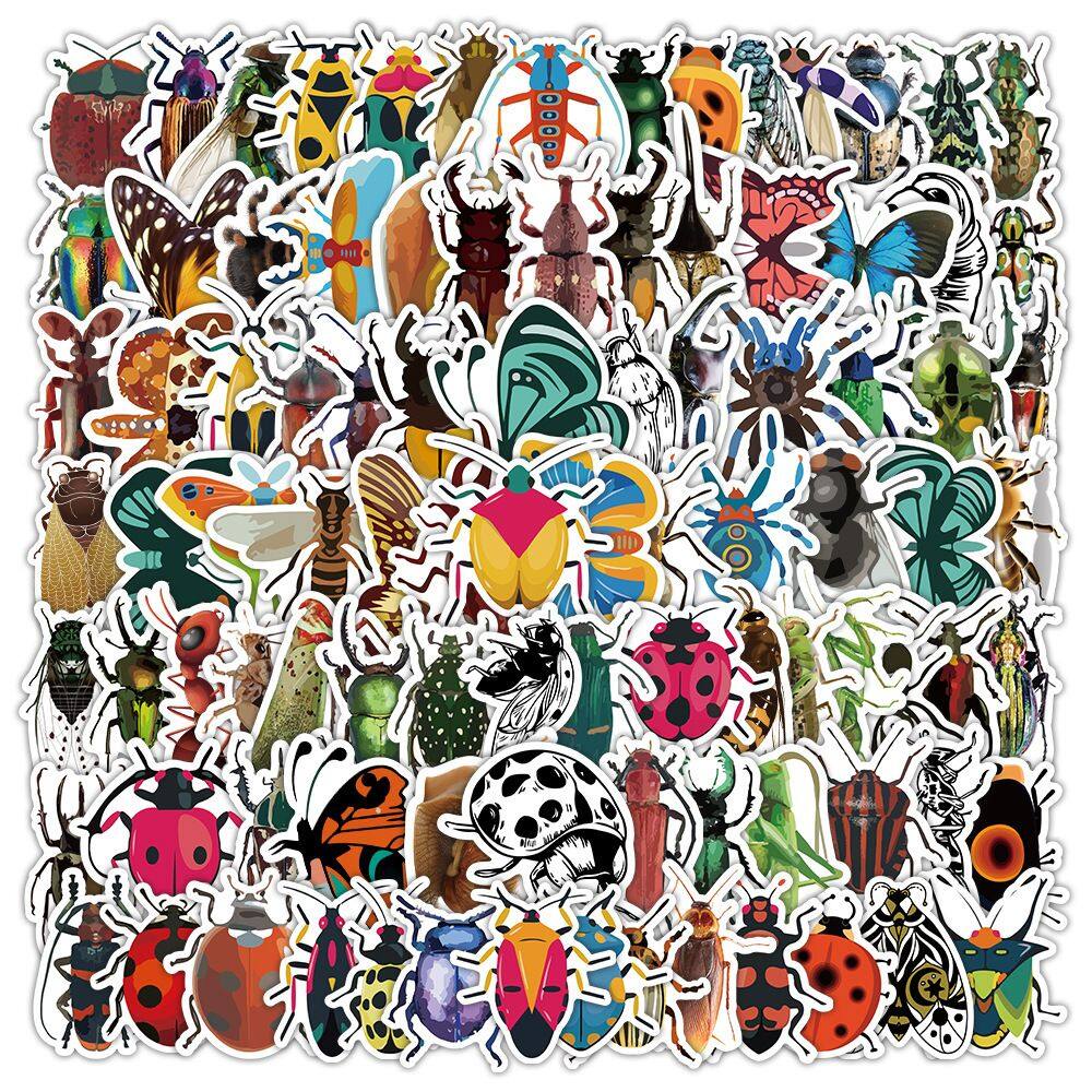 Adesivos Insect Graffiti 120 unidades de vinil impermeável Bug Stick