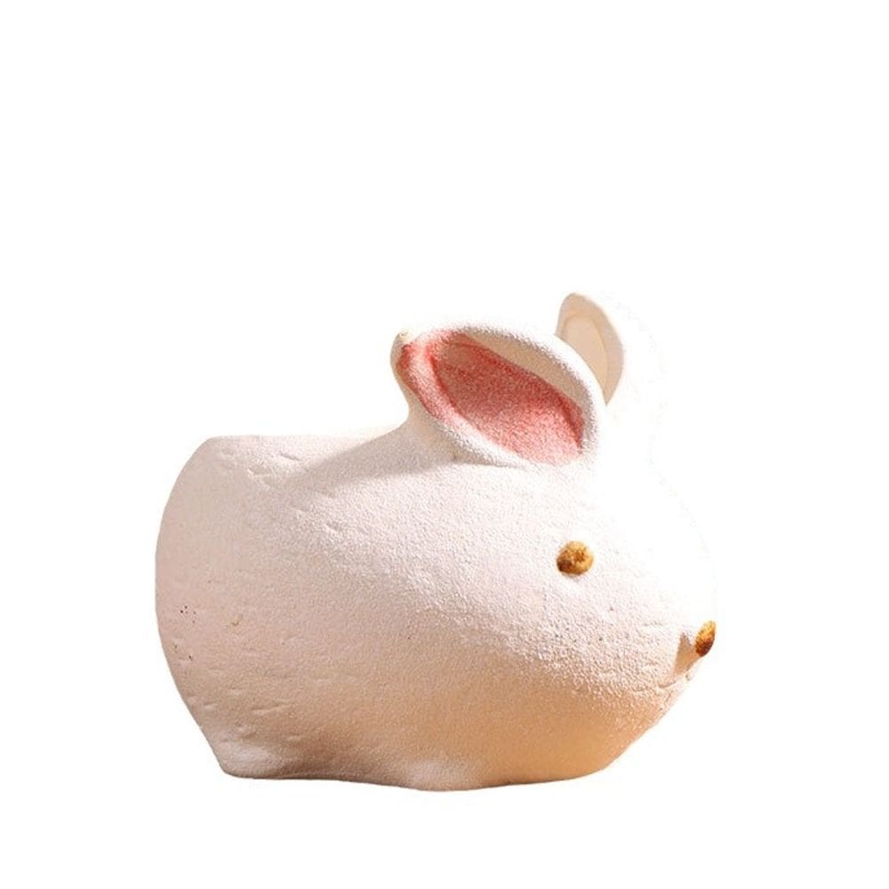 Vaso de flores em cerâmica para animais Bunny 13x9x6cm branco