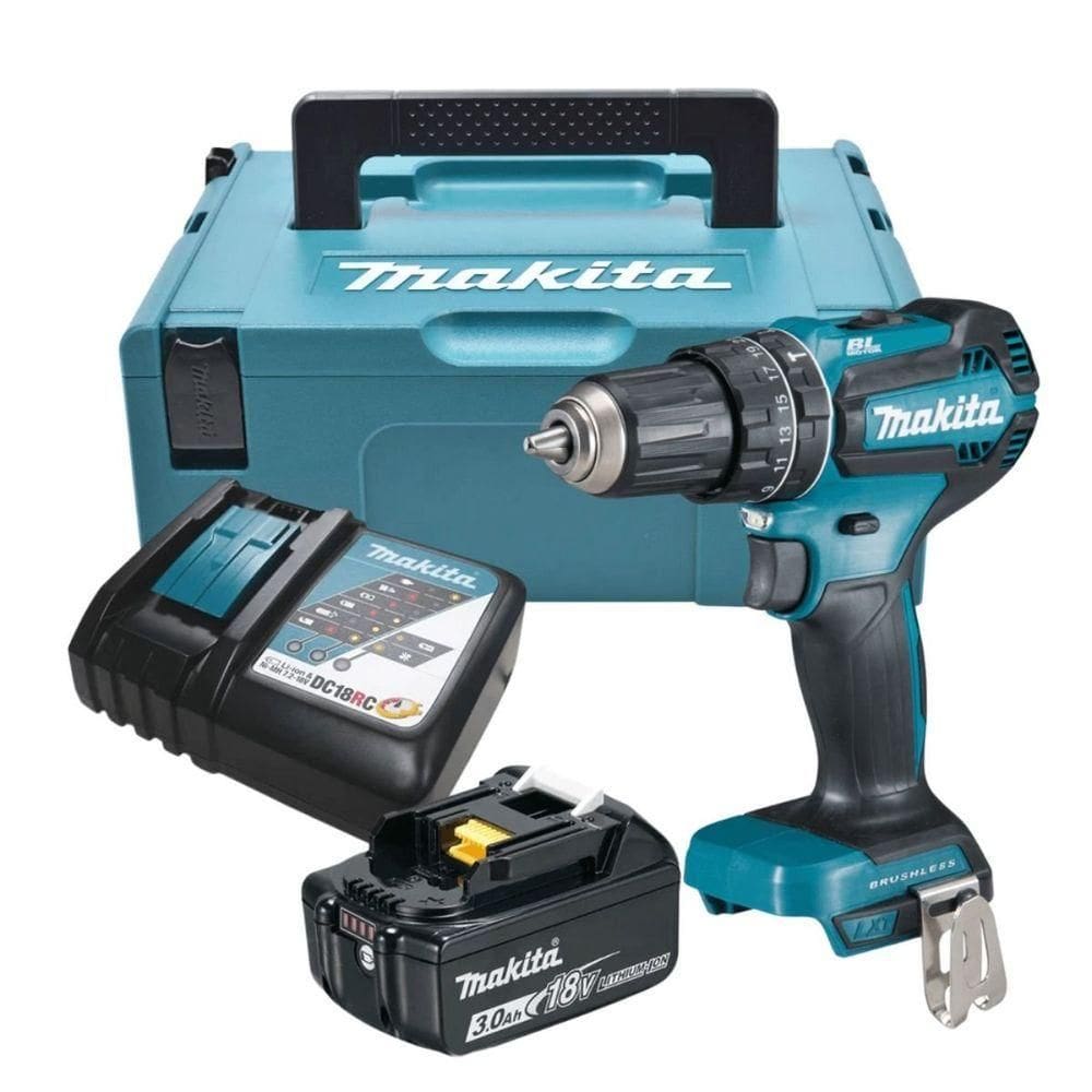 Combo Furadeira-parafusadeira Makita 18v Dhp485rf1j – Bateria 3ah, Carregador E Maleta Mak-pac único