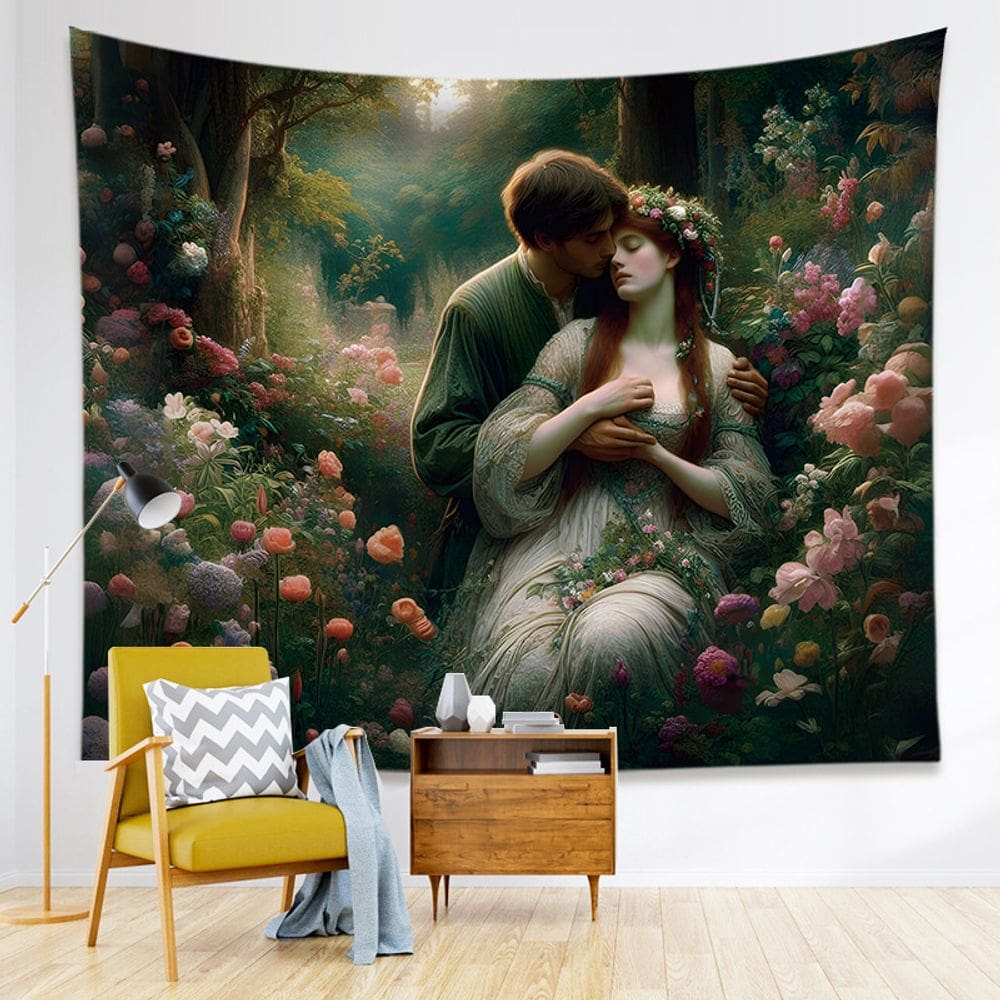 Tapeçaria para pendurar na parede Romantic Lovers Vintage Forest 100x70cm