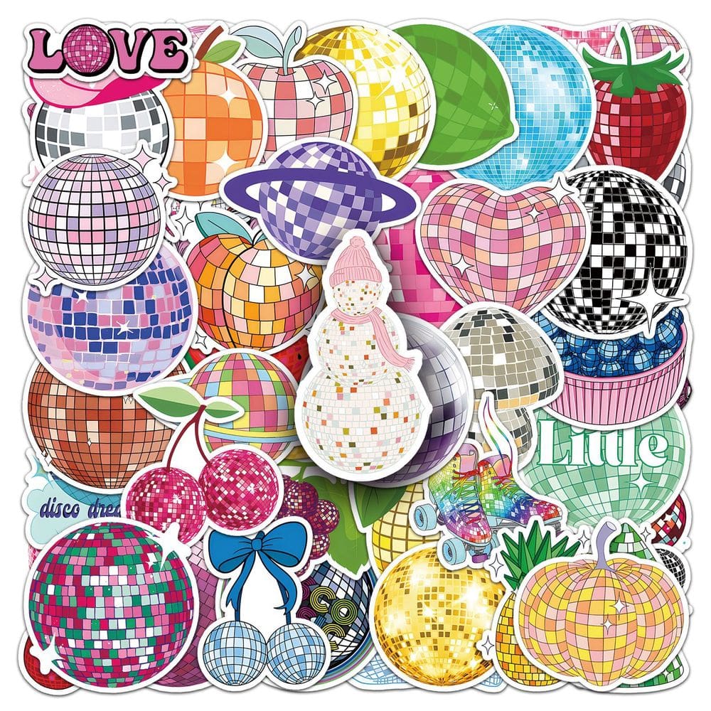 Adesivos Disco Ball, 50 peças de vinil impermeável para decoração
