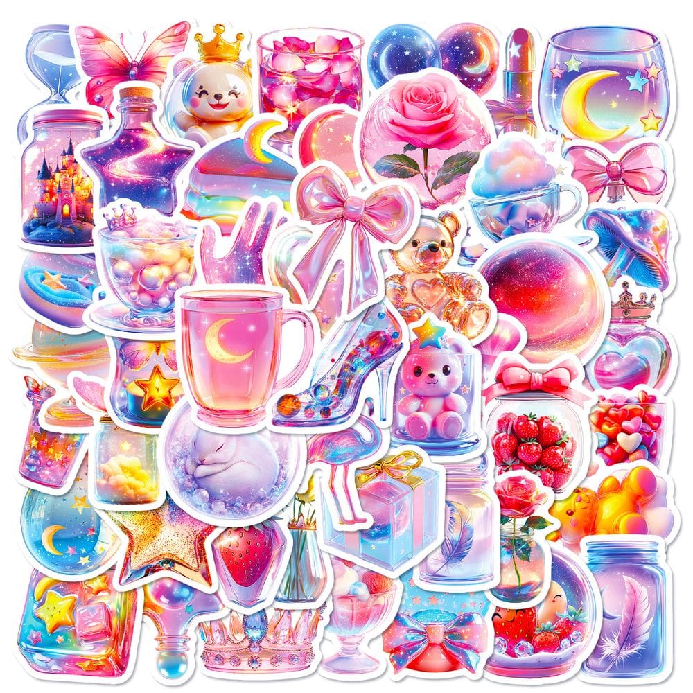 Conjunto de adesivos de animais subaquáticos, 50 unidades para projetos de bricolage