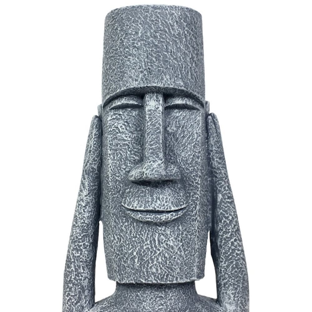 Vaso de plantas de resina para vasos de flores Moai da Ilha de Páscoa Hand-on-Face