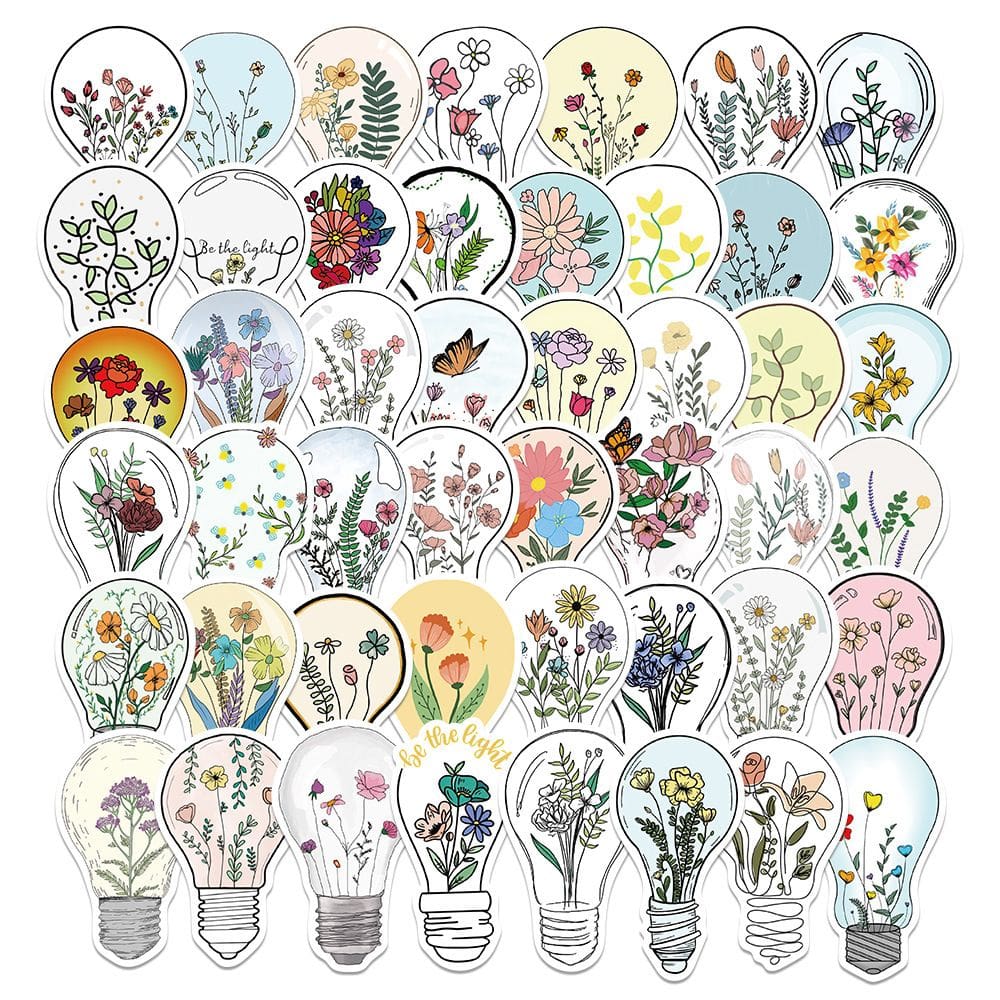 Adesivos Lightbulb World 50 unidades Creative Cartoon Waterproof