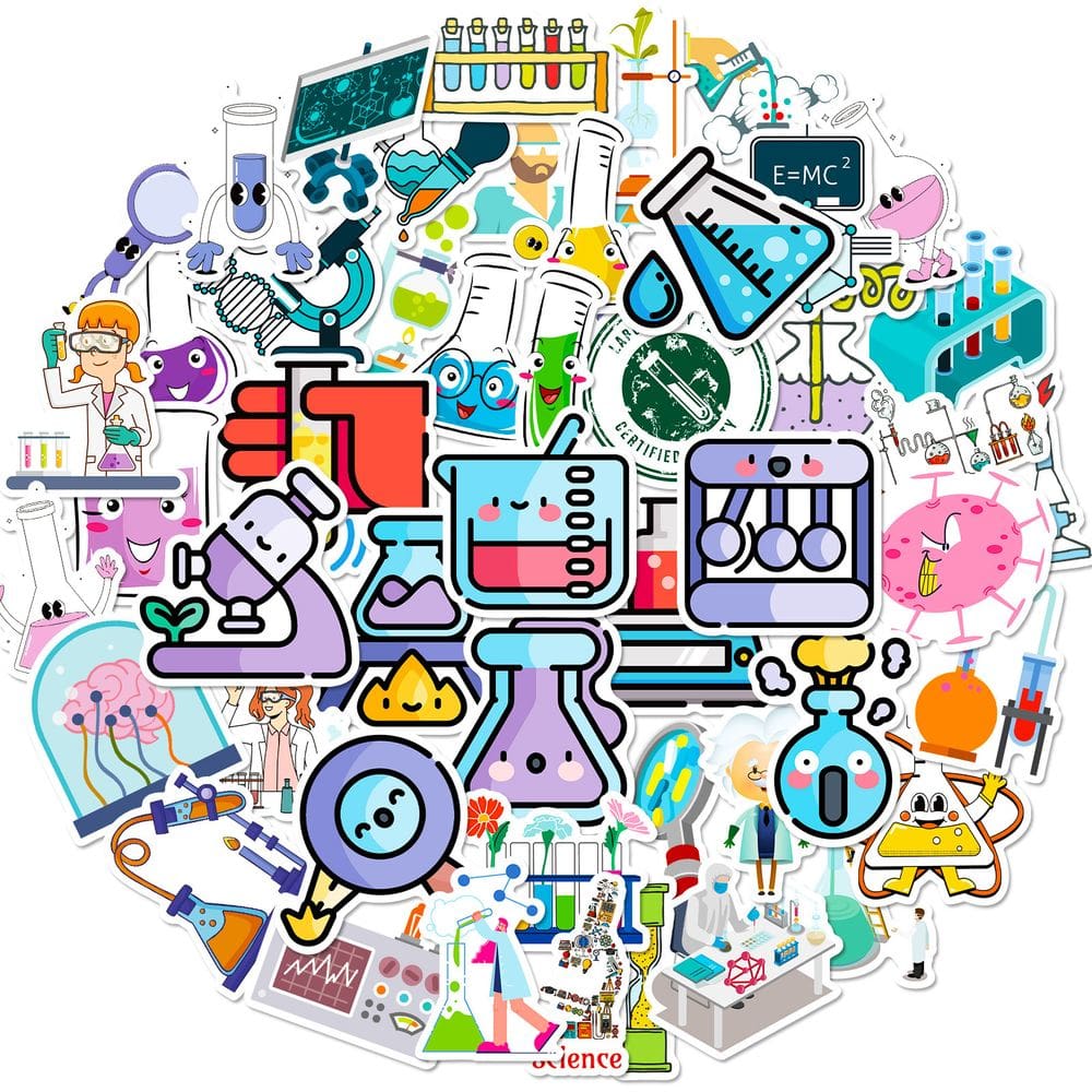Adesivos Science Experiment 50 unidades de equipamento de laboratório