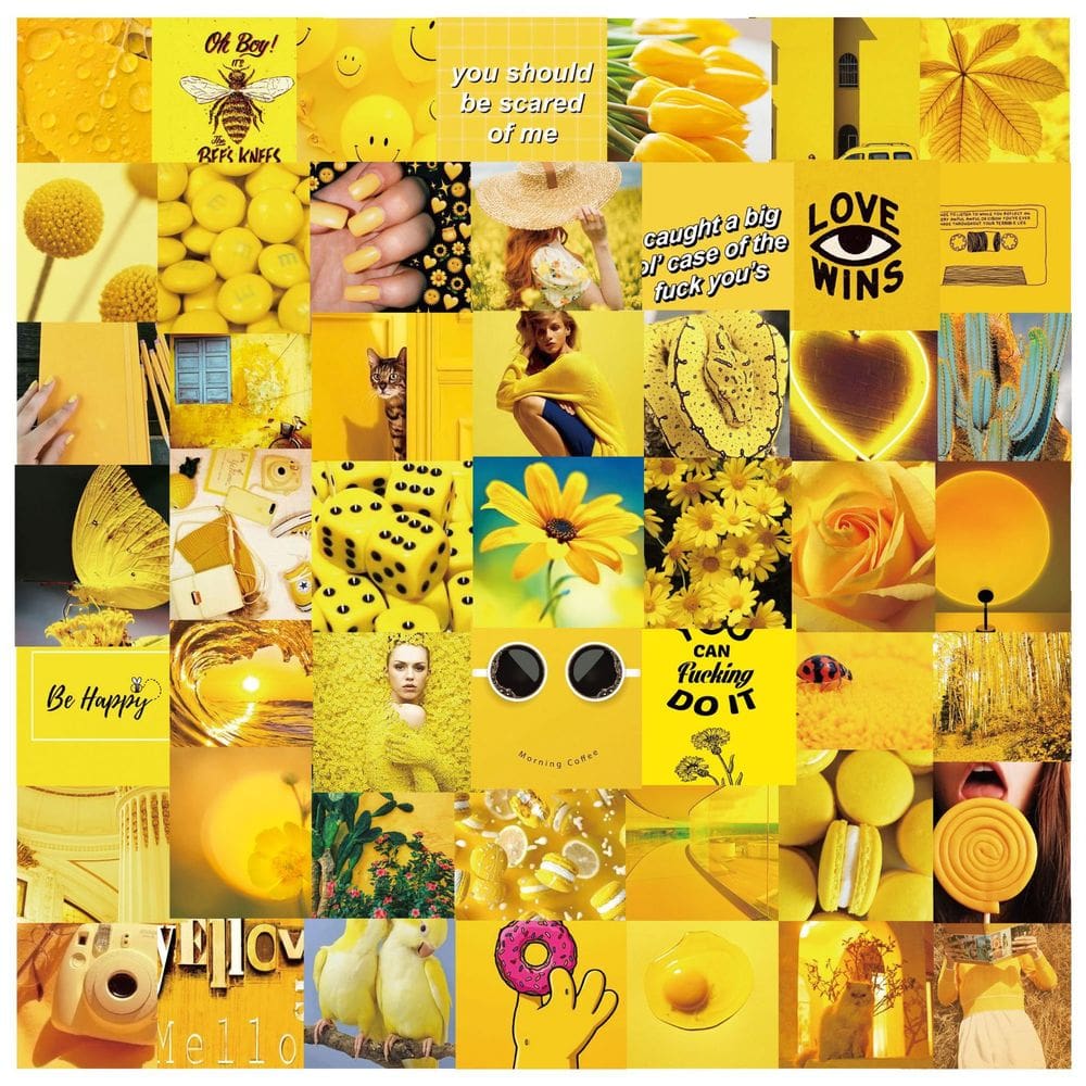 Pacote de adesivos Colorful Aesthetic 200 unidades em amarelo, laranja, G