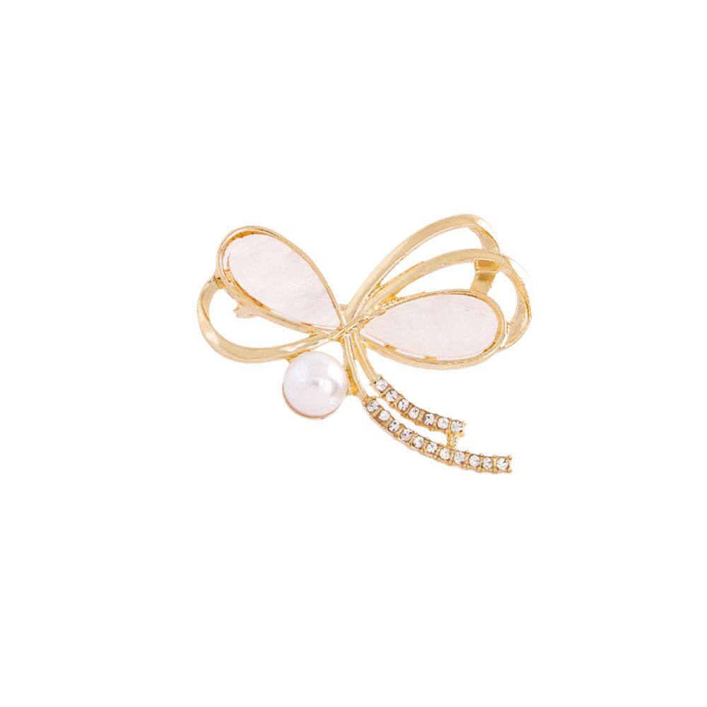 Broche Elegant Dragonfly Faux Pearl Madrepérola