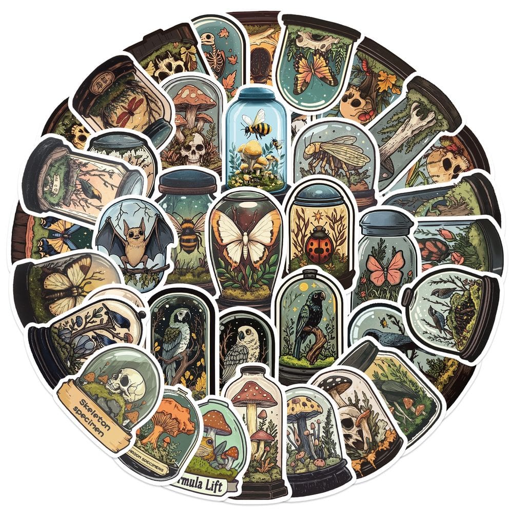 Pacote de adesivos Mysterious Jar Creature, 50 unidades, Gothic Vintage