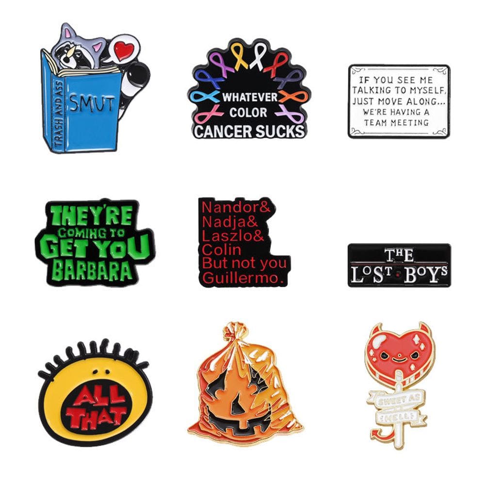 Conjunto de broches Cartoon Quote Creative Enamel Lapel P