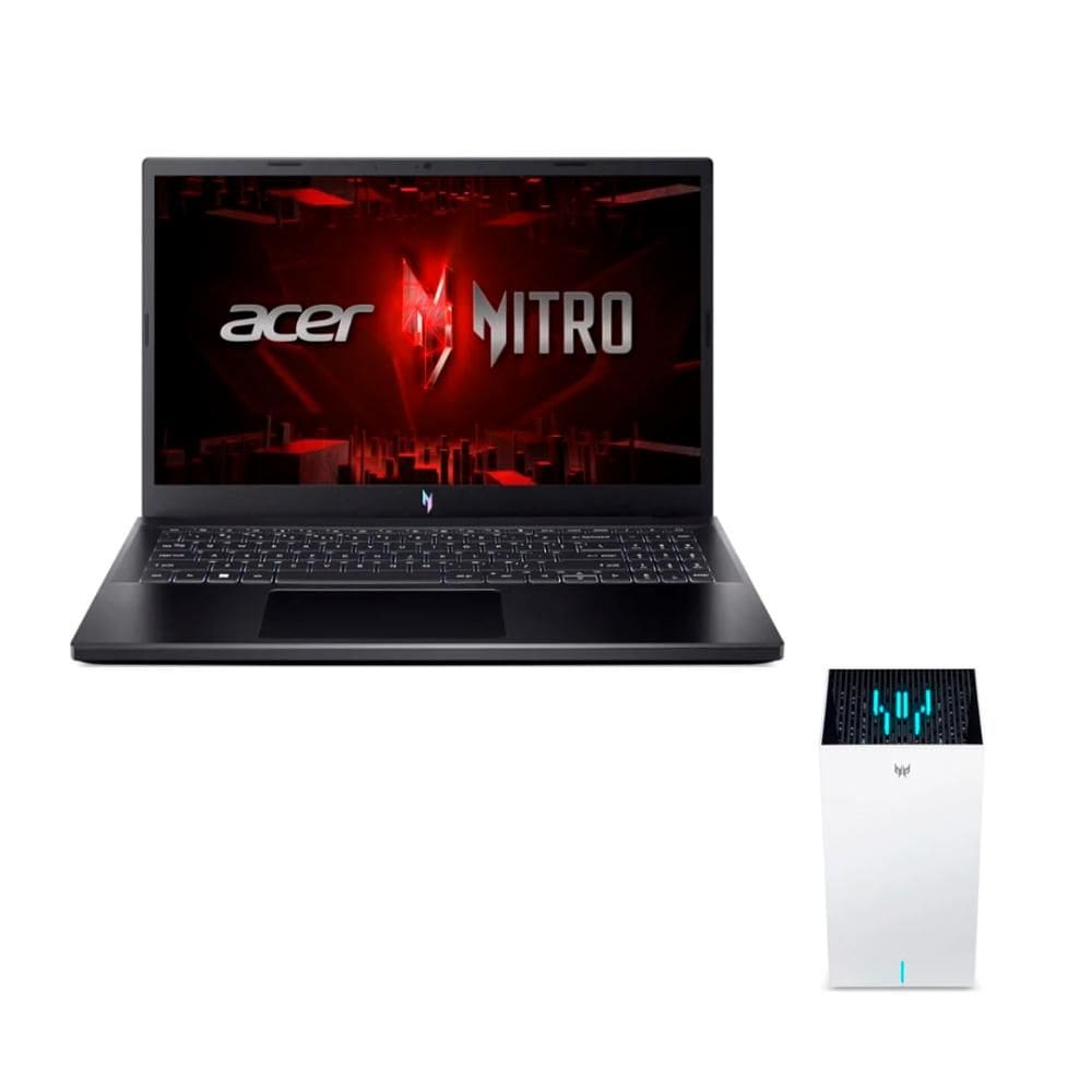 Notebook Gamer Acer Nitro V15 Core i5-13420H 8GB 512GB RTX 3050 15.6 Linux” + Roteador Predator Connect T7