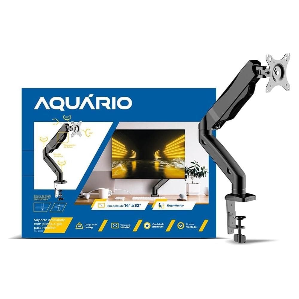 Suporte Articulado Para Monitor 14 A 32 Sim-2000 Aquario